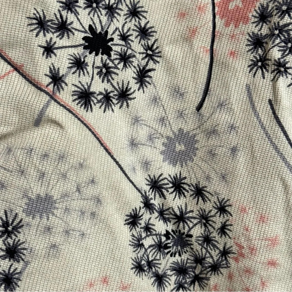 MINT Vintage 2Piece Set Silk Blouse Silk Wool Skirt Cream Dandelion Print Size 8 - Picture 14 of 15